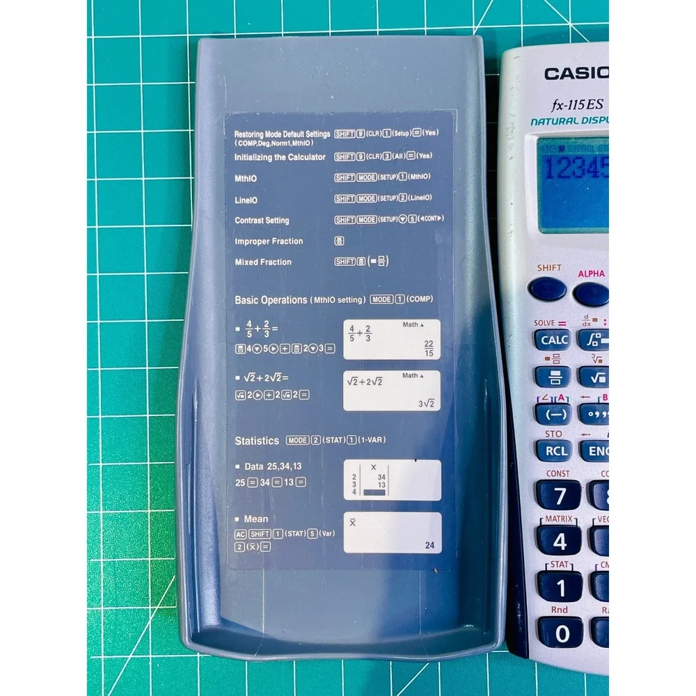 Casio FX-300ES & 115ES Lot of 2 Natural Display Scientific Math Solar Calculator